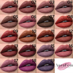 Brillo de labios de terciopelo mate marrón oscuro